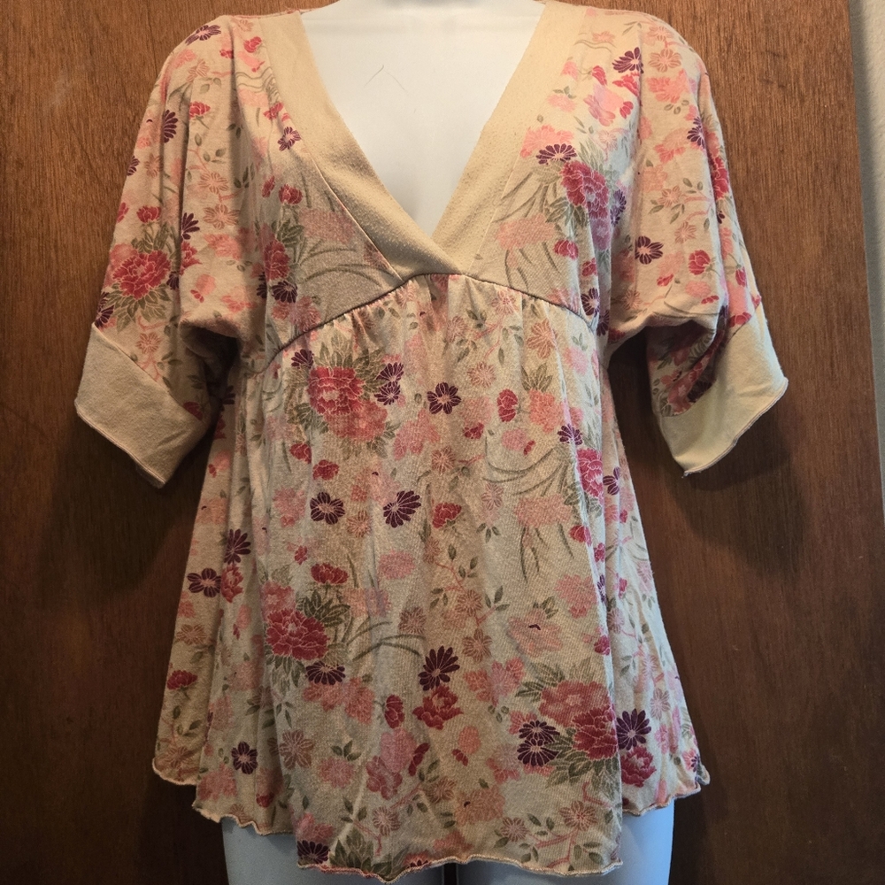 Twenty One Cotton kimono floral top GORGEOUS! SzM - Picture 2 of 6